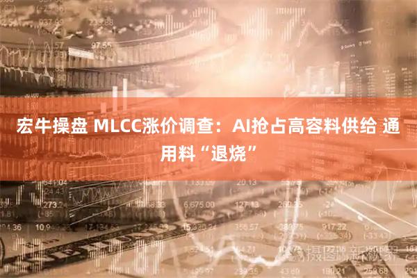 宏牛操盘 MLCC涨价调查：AI抢占高容料供给 通用料“退烧”
