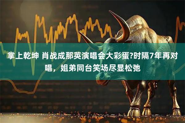 掌上乾坤 肖战成那英演唱会大彩蛋?时隔7年再对唱，姐弟同台笑场尽显松弛